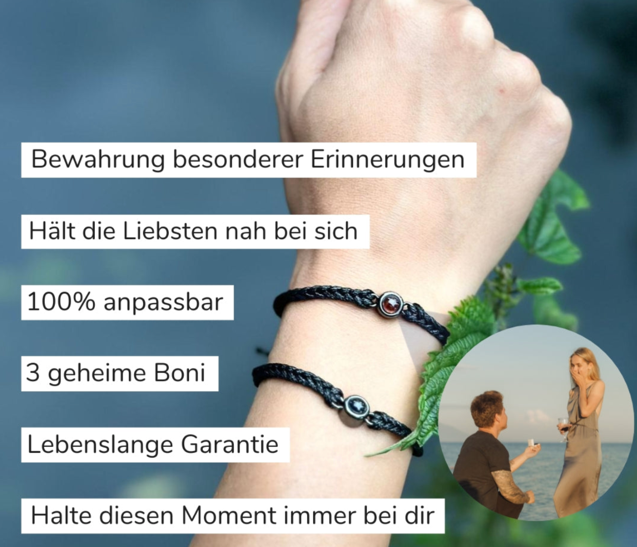 Personalizuotas rankų darbo atminties apyrankė su jūsų nuotrauka