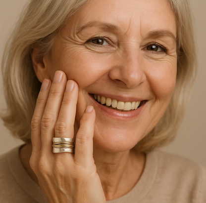 Sidabrinis žiedas su auksiniais siūlais