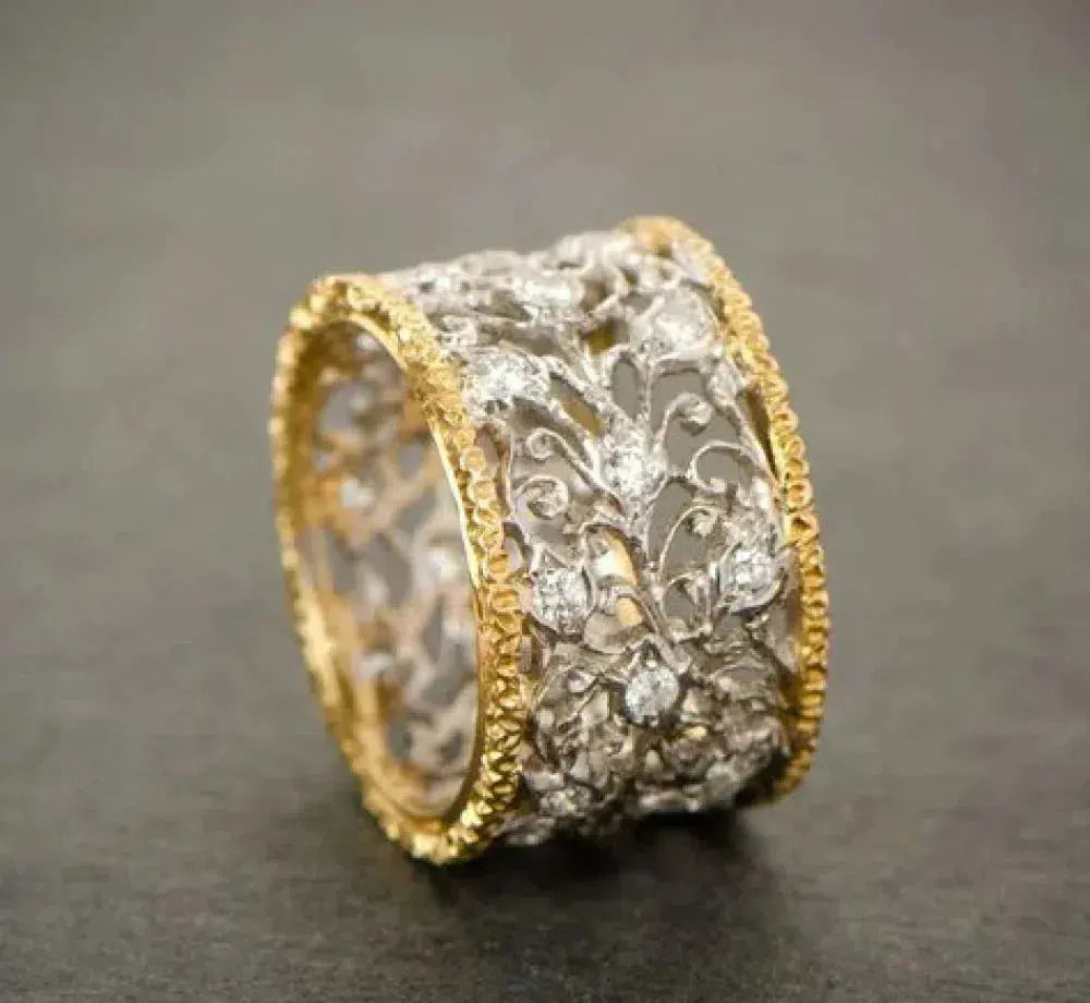 Vintažinė cirkonio voveraitės žiedas